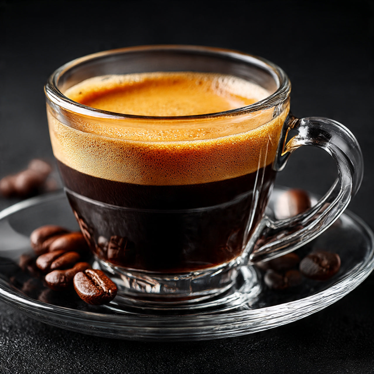 Brewed espresso shot African blend rich crema bold flavor