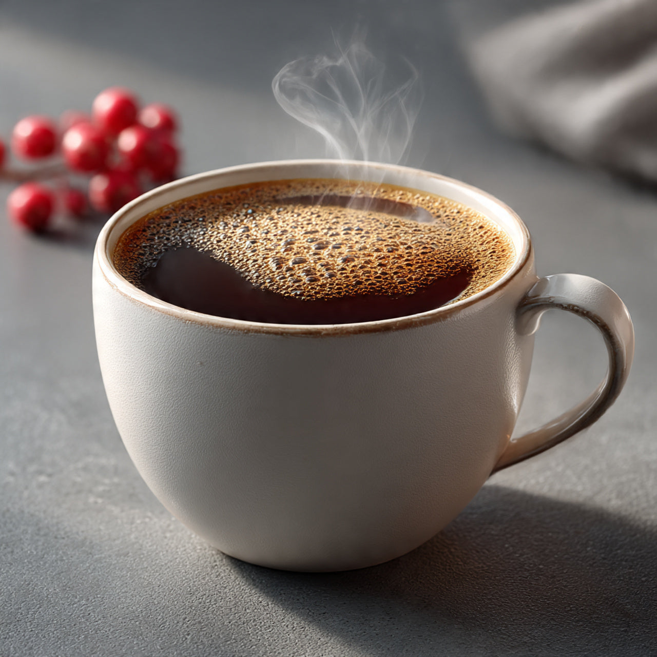 Brewed cup of breakfast blend coffee gentle balanced morning flavor