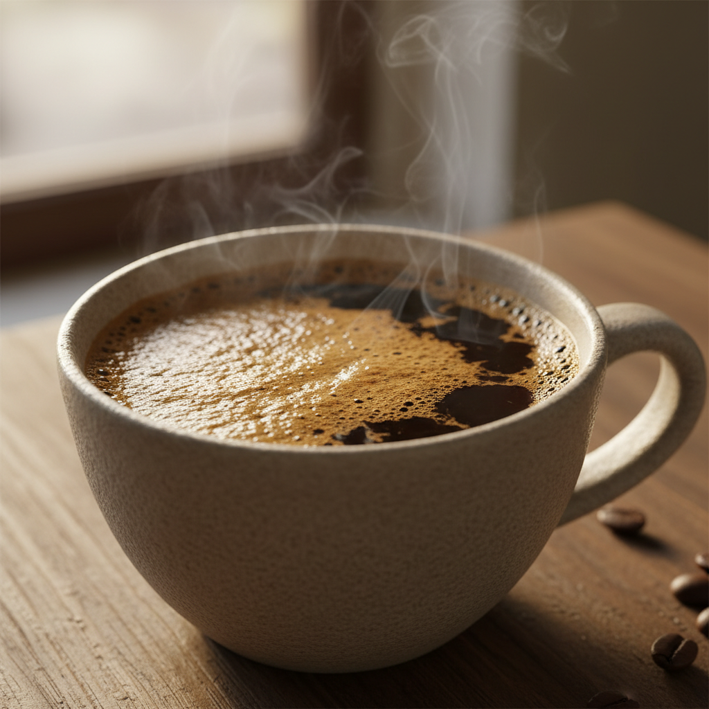 Close-up coffee cup for Bali Blue Medium Roast - Low Acidity - Full Body