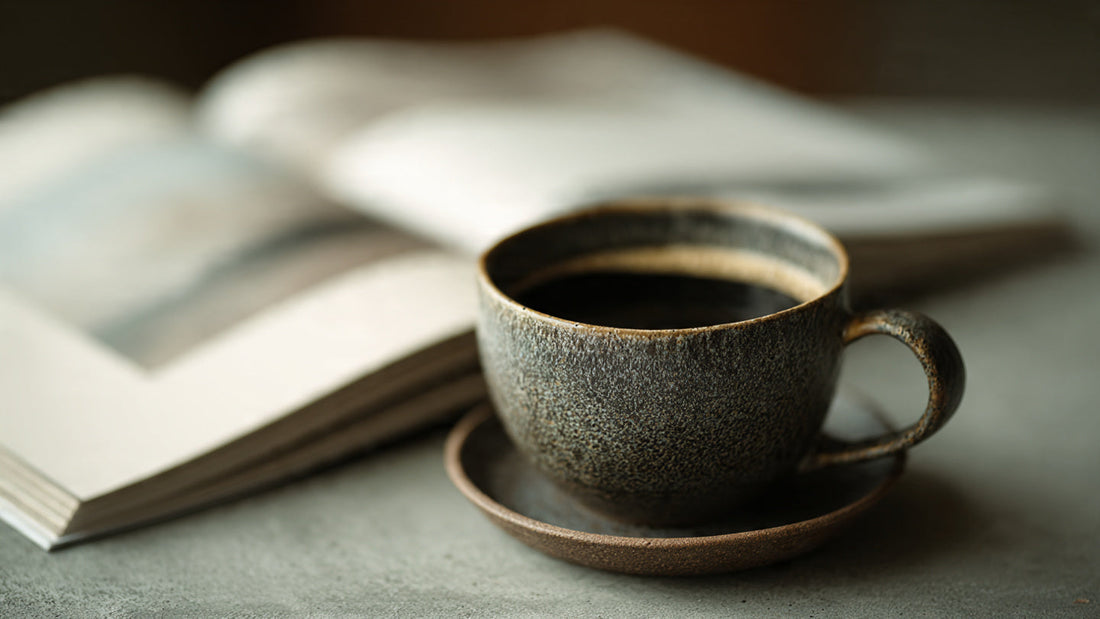 Nicaraguan single origin coffee in ceramic cup with balanced neutral tones and clean editorial styling