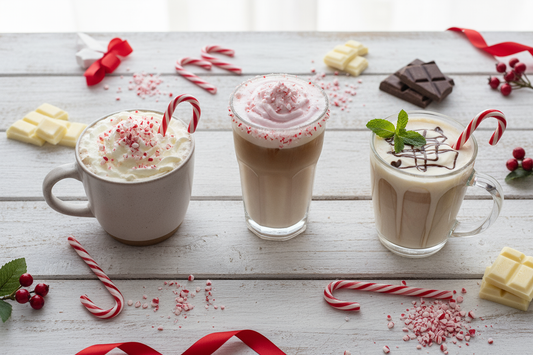 Celebrate with three festive Candy Cane coffee recipes featuring peppermint and chocolate. From classic mochas to white chocolate variations—holiday cheer in every sip.