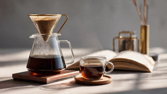 Editorial image of a modern coffee setup representing convenience and evolving coffee preparation habits.