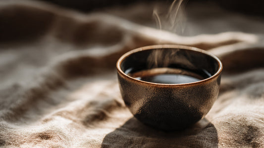 Guatemalan single origin coffee in ceramic cup with rich chocolate tones and balanced editorial lighting