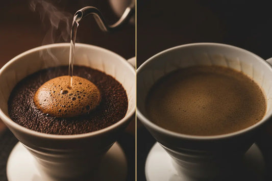 Coffee bloom vs no coffee bloom