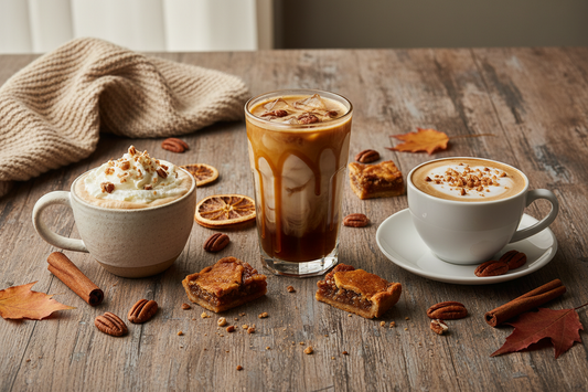 Indulge in three decadent recipes featuring our Pecan Pie coffee—from a luxurious hot latte to a praline-topped cappuccino. Craft café-worthy comfort drinks at home.