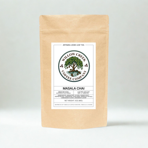 Masala Chai tea product display showing premium spiced chai loose leaf tea packaging