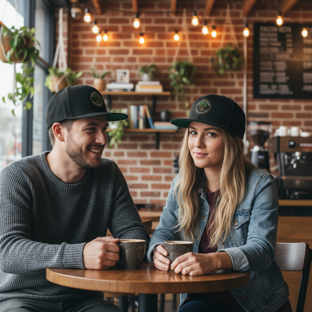 Black Snapback Hats - Close Up