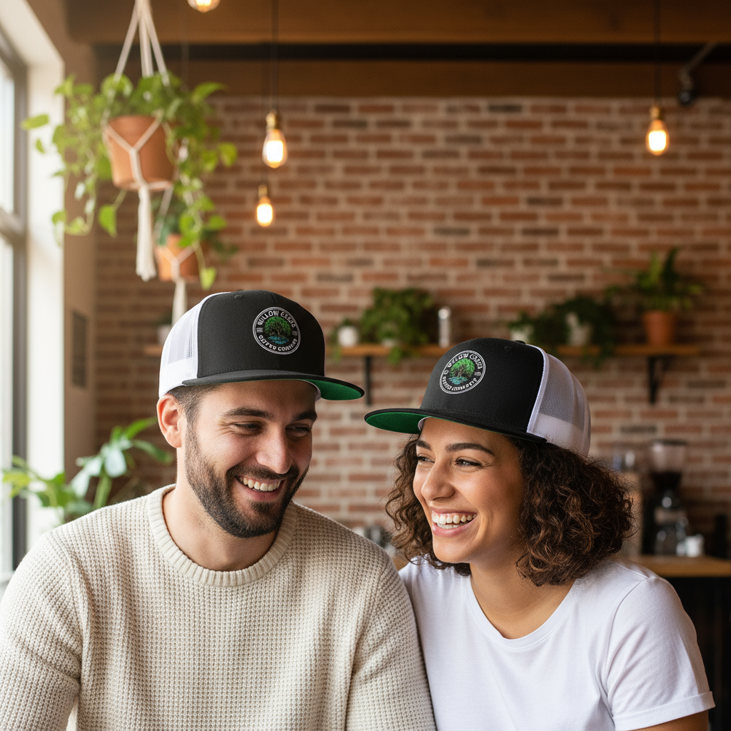 Black White Snapback Hats - Close Up