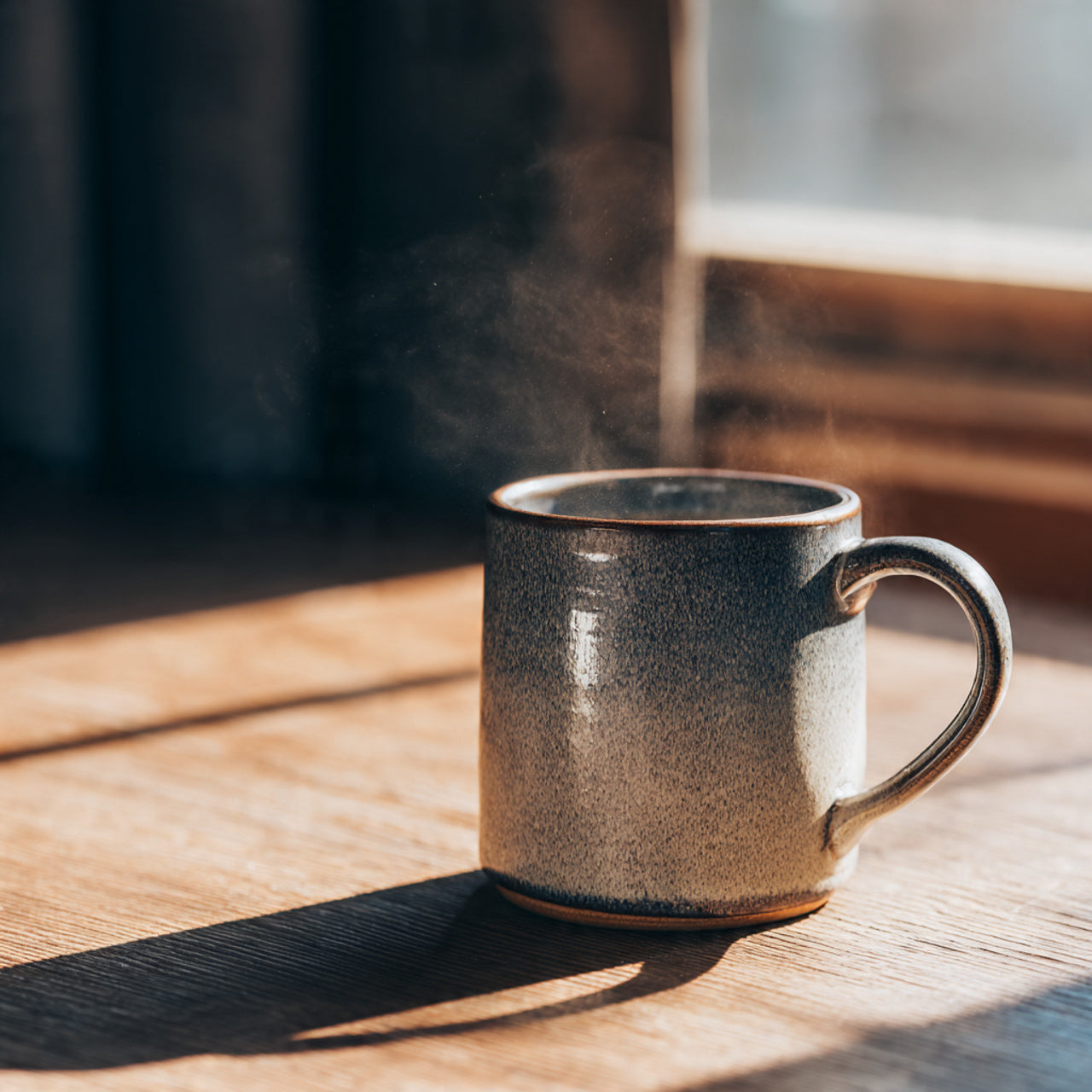 chocolate hazelnut coffee in blue mug
