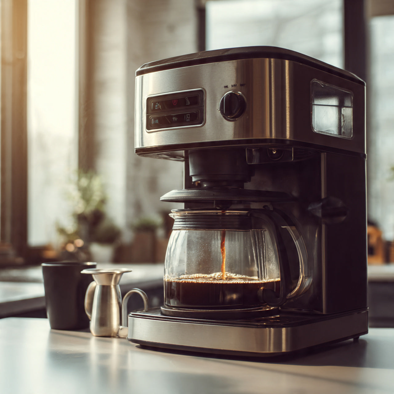 Coffee maker on a kitchen counter 