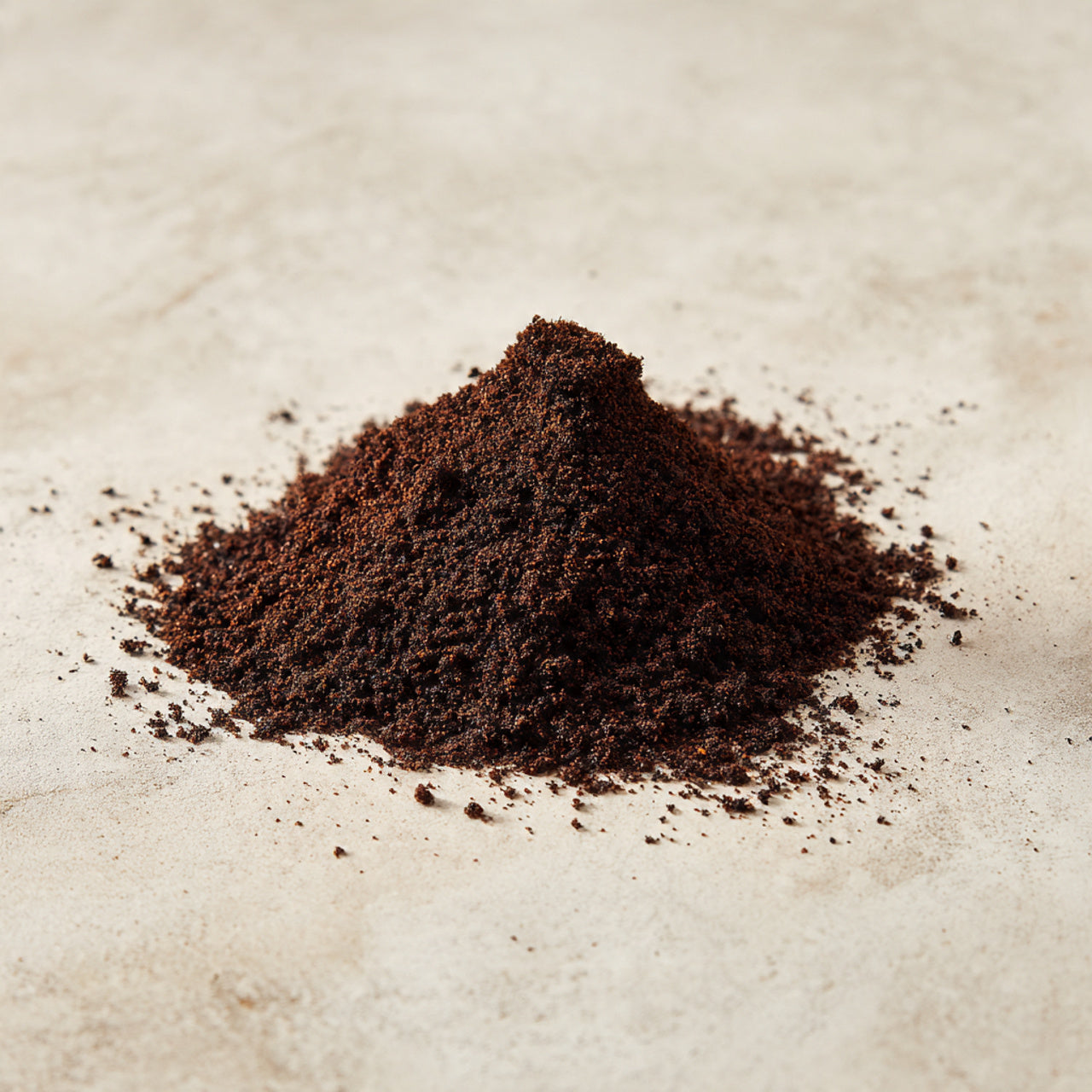 colombia coffee grounds on a light beige surface