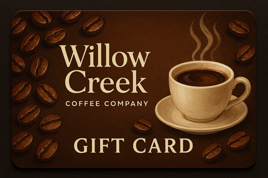 Gift card design for Willow Creek Coffee Company