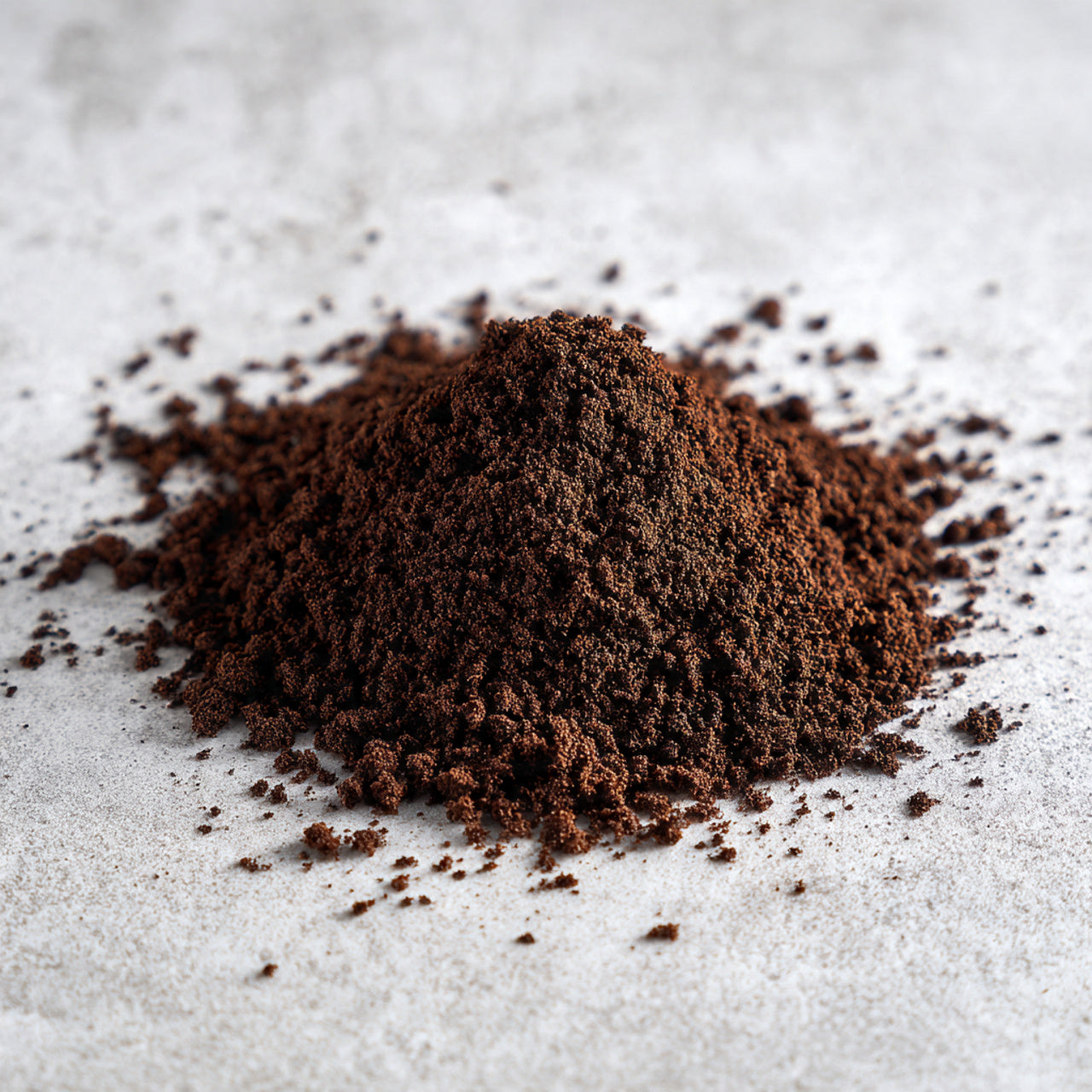 Close-up of ground guatemala coffee on a light background