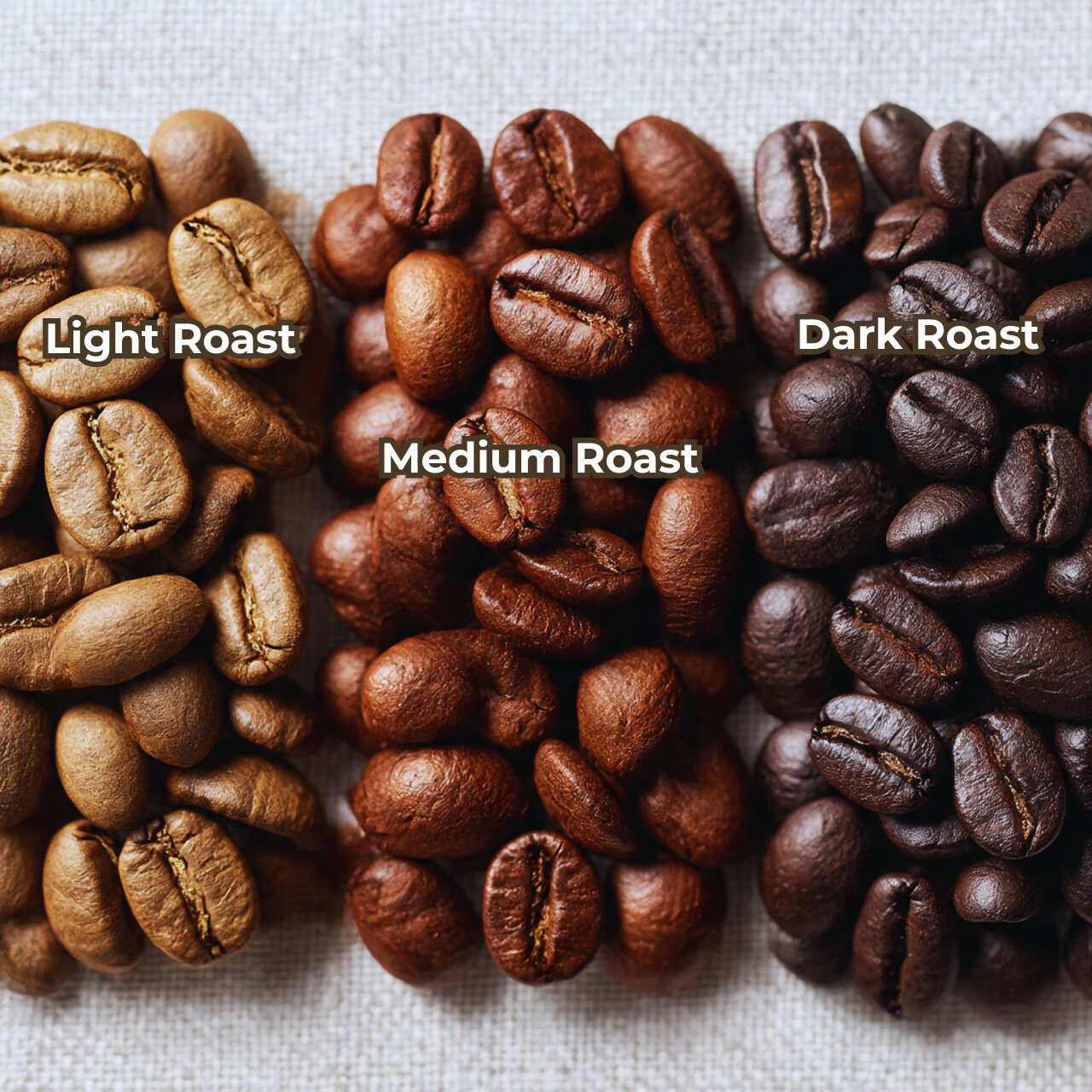 light,medium,dark roast, coffee beans