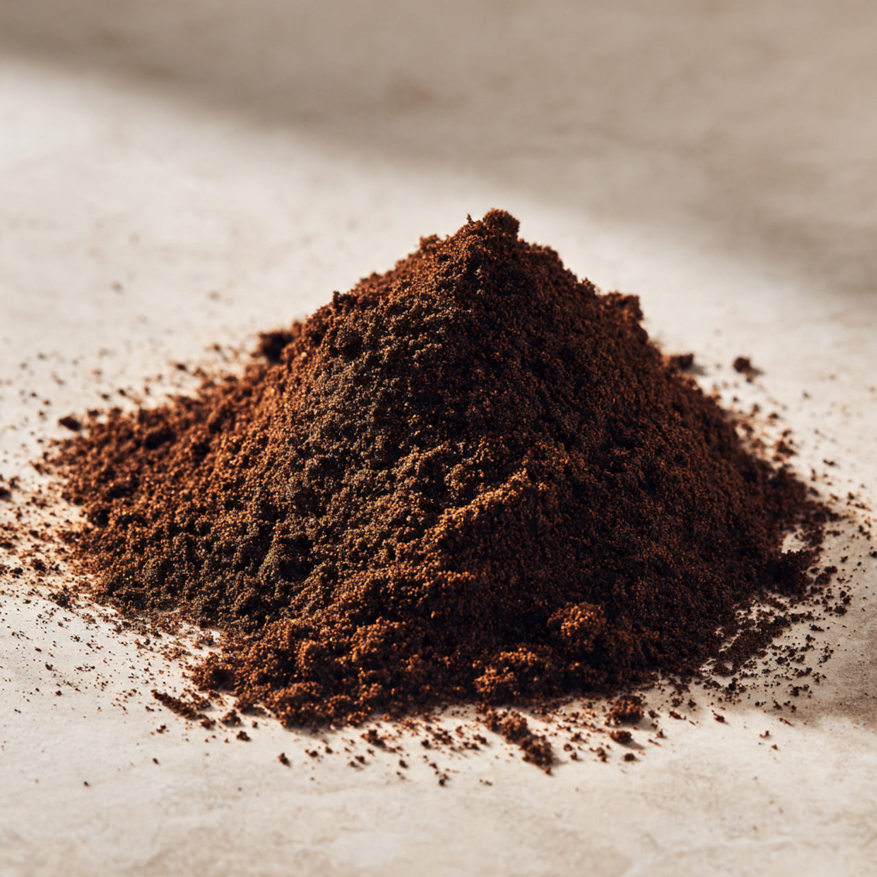 close up of fresh ground mexican chocolate coffee