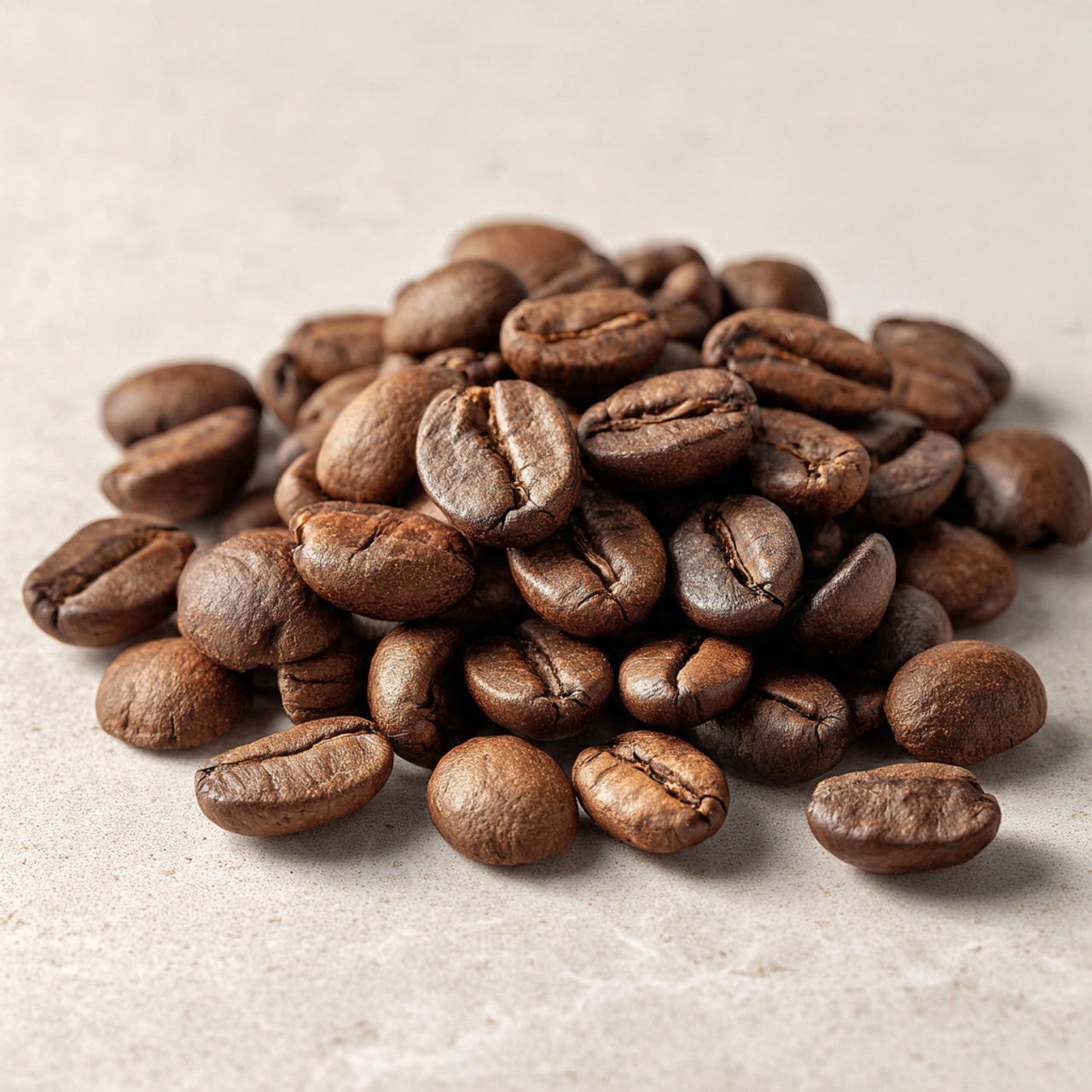 pecan pie coffee beans on a light background