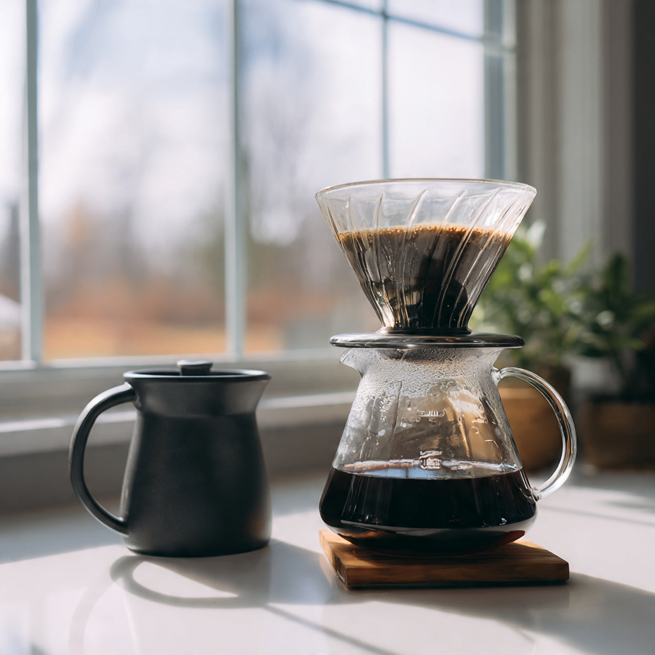 uganda pour-over fresh brewed coffee
