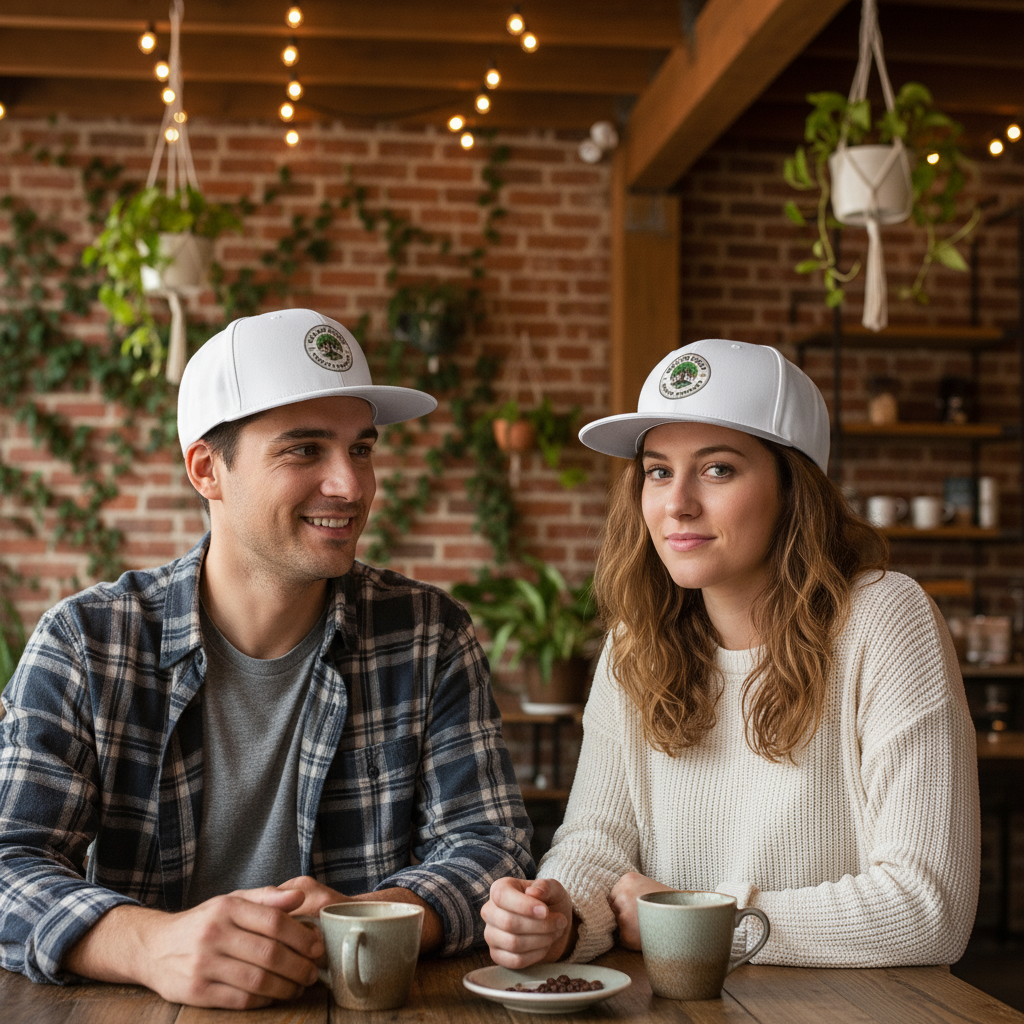 White Snapback Hats - Close Up